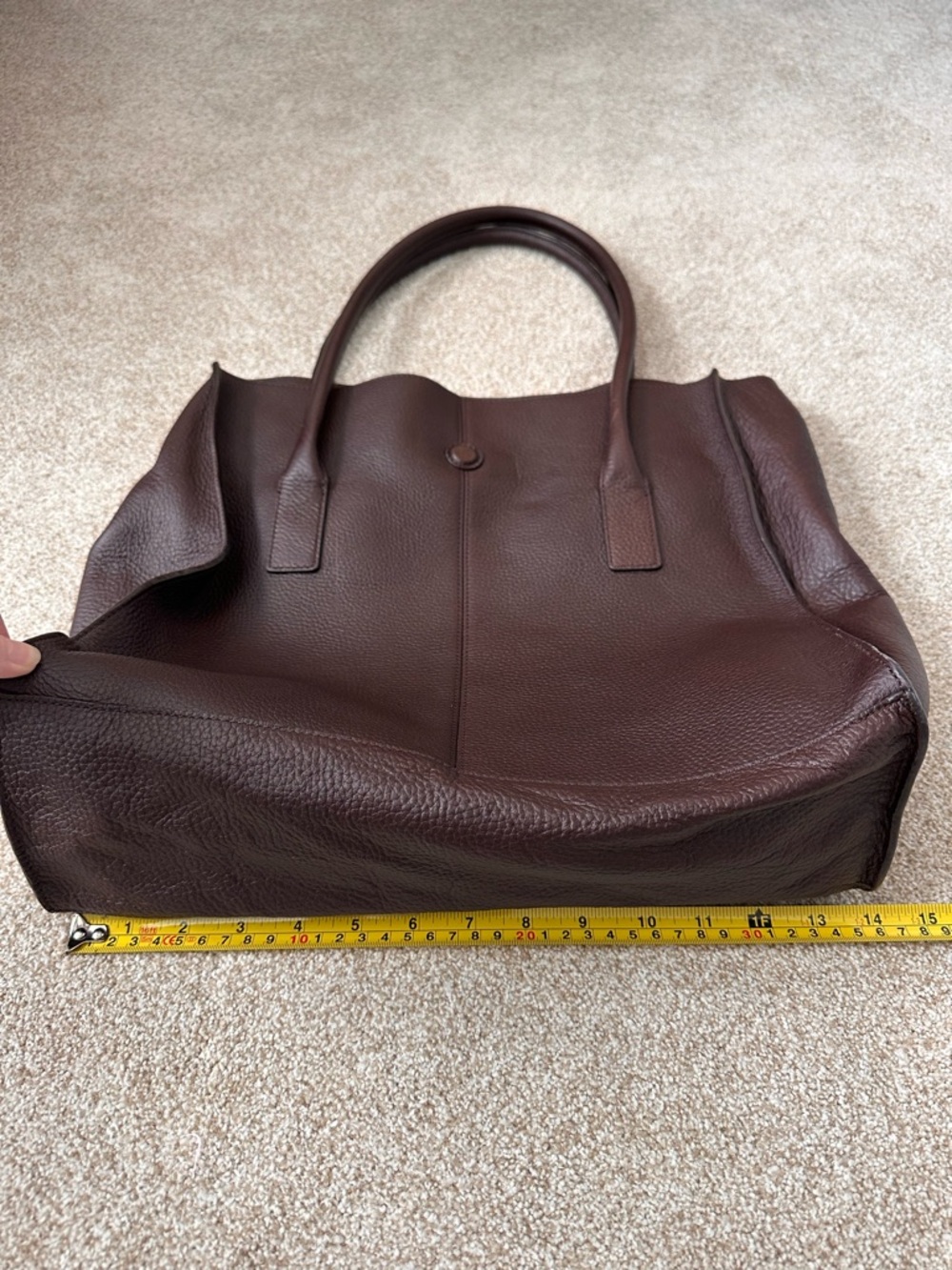 Banana Republic Genuine Leather Large Tote Bag Handbag Collection Deep Plum - Picture 7 of 10